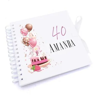 Personalised 40th Birthday Gifts For Her Scrapbook Photo Album UV-609 • £15.49