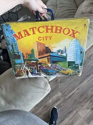 Vintage 1967 Lesney Matchbox City Playset Built-in Carrying Case W/ F1 Race Car • $30