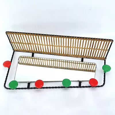 Mid-Century Wall Coat Rack With Mirror Vintage Wardrobe 50er Years • $280.89