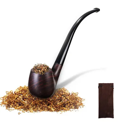 Tobacco Smoking Pipe Churchwarden Long Handle Pipe Men's Gift + Gift Bag • £15.11