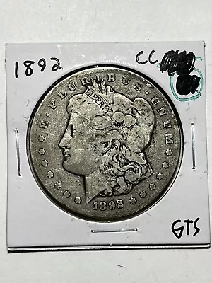 1892 CC Morgan Silver Dollar F Key Date Great Strike • $225