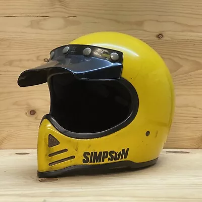 VINTAGE 80s SIMPSON M52 Mx Motorcycle Helmet Moto Iii M-52 Bandit Ahmra Dirtbike • $228