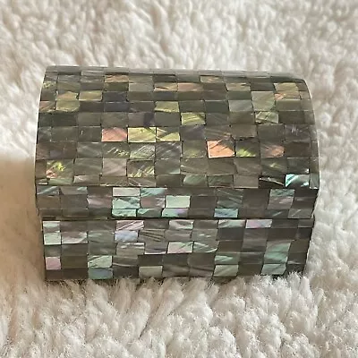 $30 • Buy Vintage Mother Of Pearl Overlay Trinket Box Chest *Read