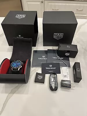  TAG Heuer E3 Connected 45mm Men's Black Bezel Smart Watch - SBG8A10.BT6219 • $869