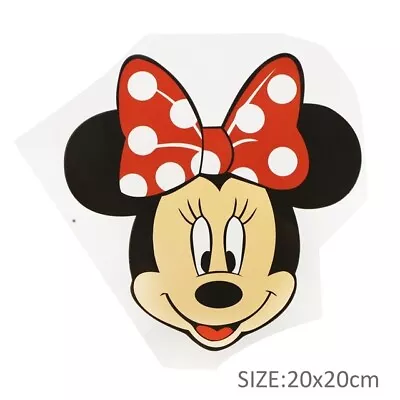 Disney Minnie Mouse Head Red Dotty Bow Iron On Heat Transfer Dimensions 20 X 20 • £4.50