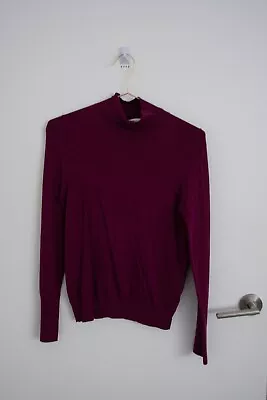 Zara Burgundy Long Sleeve Knit Top Size M • $15