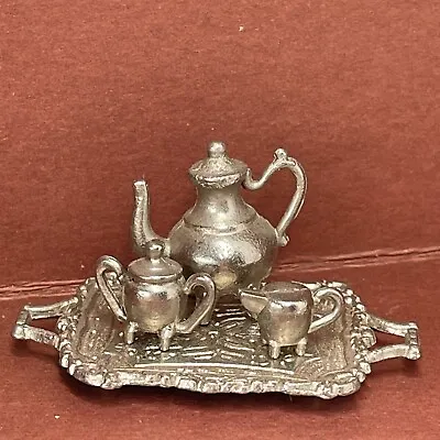 Miniature Coffee/Tea Set Service 4 Pcs Perfect For A Doll House Or Display • $10.99