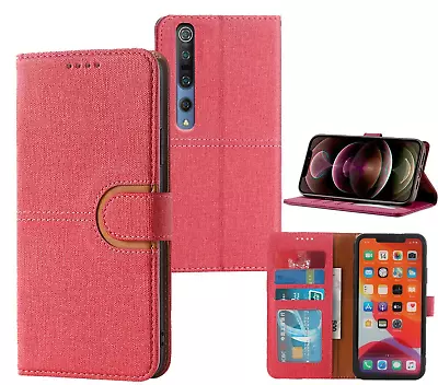 Xiaomi Mi 10 Pro 5G Pu Leather Wallet Case Canvas Finish Combined • $7.50