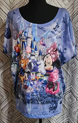 Beautiful Disney Parks Minnie Mouse And Friends Short Sleeve Tunic Top Size M • $14.99