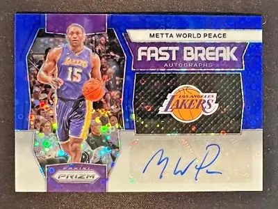 METTA WORLD PEACE 2023-24 Panini Prizm Fast Break BLUE DISCO Auto Autograph /49 • $79.99