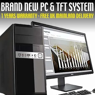 BRAND NEW FAST TOWER CORE I3 I5 PC & 22  TFT SET 500GB SATA 8GB RAM WINDOWS 11 • £109.99