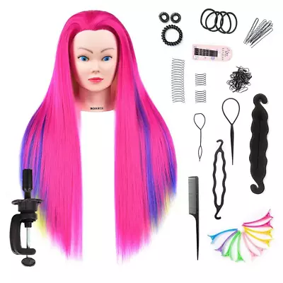 Training Head 26-28 Inch Mannequin Head Hair Styling Manikin Cosmetology Doll He • $29.97