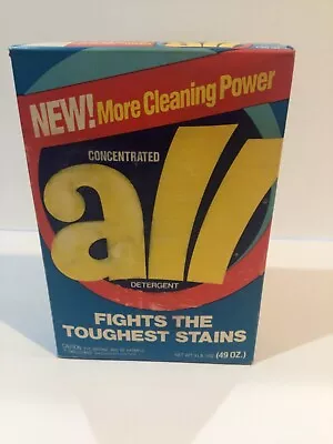 Vintage ALL LAUNDRY DETERGENT 49 Oz Box Sealed Advertising Movie Prop • $39.99