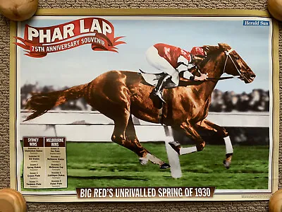 Phar Lap Herald Sun 75th Anniversary Horse Racing Poster Big Red Melbourne Cup • $20