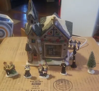 $14.99 • Buy VTG 8 Piece Lighted Church Christmas Village Set 