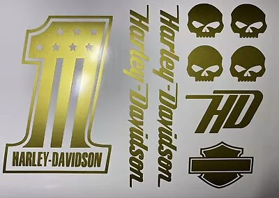 Harley Davidson Stickers Set Satin Gold • $25