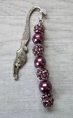 Mermaid And Wire Wrapped Beaded Bookmark Silvertone Book Lovers Gift • $11.99