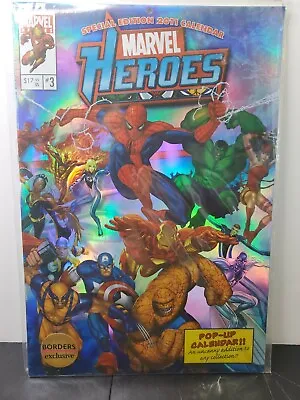 2011 Marvel Heroes Special Edition Pop-Up Full Size Wall Calendar MIP Borders. • $79.99