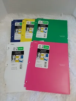 Lot X5 Mead Five Star Poly Folder Quick Snap 2-Pocket W/Stay-Put Tabs BNWT! • $12.90