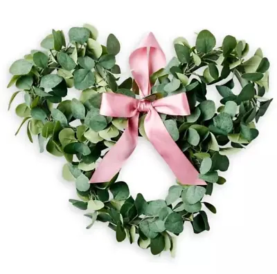 Disney Parks Mickey Mouse Homestead Door Wreath Pink Ribbon Plant Green - NEW • $74.97