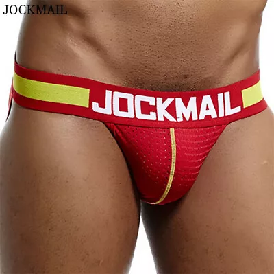 JOCKMAIL Mens Sexy Mesh Jock Strap Underwear Briefs U Pouch Thongs String T-back • £5.99