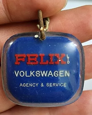 Israel Vintage Keychain Felix  Volkswagen Agency  & Service  Old Plastic Era • $25