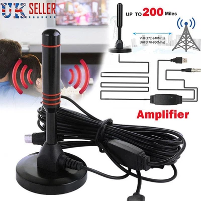 £8.99 • Buy Truck Boat Campervan Gain 96 Db Digital Freeview Antenna DVB-T TV Aerial Black