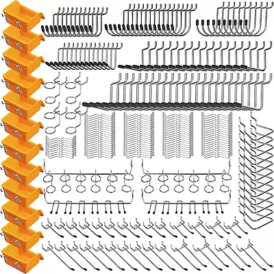 260 PCS Peg Board Kit Assortment Accessories Tool Metal Hook Pegboard Organizer • $36.57