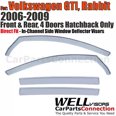 Wellvisors In-Channel Window Visors 4Pcs For Volkswagen GTI Rabbit Hatch 06-2009 • $89.99