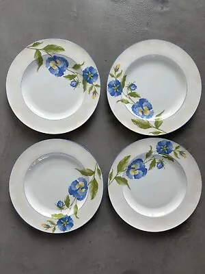 Victoria & Beale Blue Pansy Plates Set Of 4 In Great Condition • $45