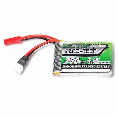 Turnigy Nano-Tech 750mAh 1S 3.7V LiPo Battery 35C 70C Walkera V120D02S (JST Conn • $12.95