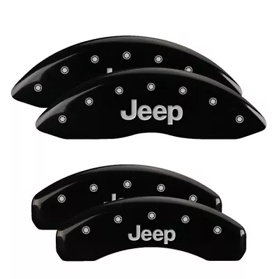 MGP Caliper Covers Set Of 4 Black Finish Silver JEEP • $289