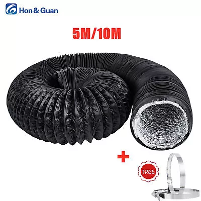 Hon&Guan 4/6/8 Inch Aluminium Ducting Flexible Pipe Hose Exhaust Duct Inline Fan • $24.69