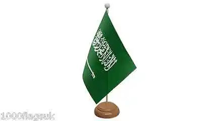 £7.50 • Buy Saudi Arabia Table Desk Flag With Wooden Base