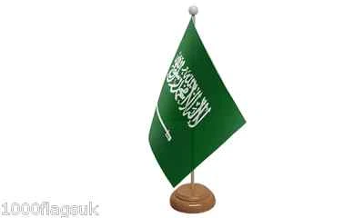 £7.50 • Buy Saudi Arabia Table Desk Flag With Wooden Base