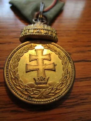 1922 WW2 Hungarian Officers Merit Medal Signum Laudis Crown Military • $129.50