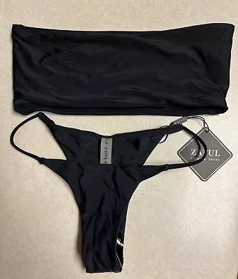 Zaful Swim Black Tube Bikini Size 4 Small NWT • £8.07