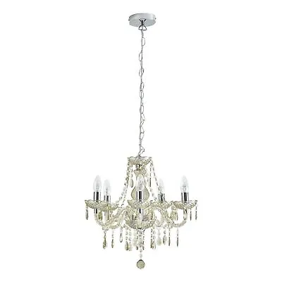 Marie Therese Chandelier Ceiling Light Crystal Effect 5 Arm - Champagne • £39.99
