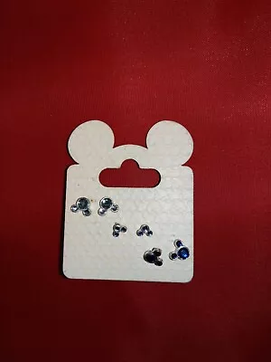 Disney Mickey Icon Crystal Post Earrings 3 Pairs New Card • $9.99