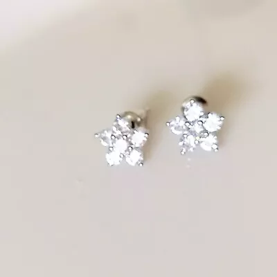 QVC Diamonique Epiphany Platinum Clad Multi-stone Floret Stud Earrings - NEW • $25