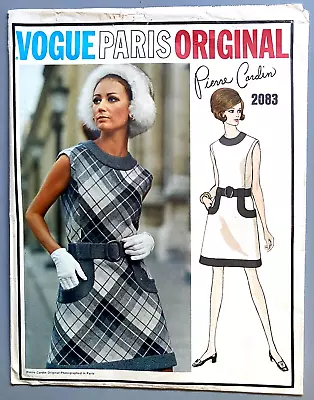 1969 Vogue Paris Original Pierre Cardin  #2083  Un- Cut/f.f/complete  Sz.10 • $24.50