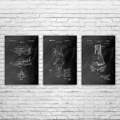 NASA Space Posters Set Of 3 Astronaut Gift Astronomy Lover Space Shuttle Art • $26.95