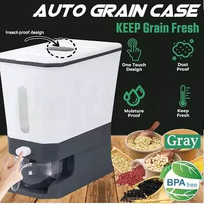 12Kg Auto Grain Case Cereal Dispenser Storage Box Kitchen Food Rice Container • $23.95