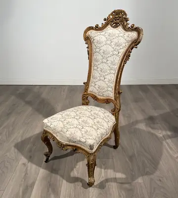 Antique 19th Century Gilded French Salon Chair / Hall Chair ( REF AF-1297 ) • £465