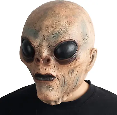 Alien Mask ET Dress Up Latex Full Head Scary Horror Mask Extraterrestrial Fancy • $22.01