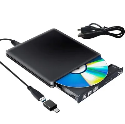 External Blu Ray DVD Drive 3D USB 3.0 Bluray Disc Burner Reader Slim BD CD DVD • £64.99