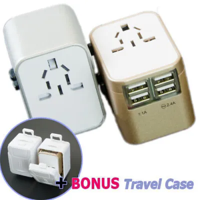 $20.89 • Buy Universal Travel Adapter USB Wall AC Power For AU EU USA UK ASIA 4 USB Plug
