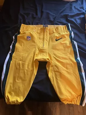 Green Bay Packers Official Home Yellow Player Issued Pants Size 48 Short Big Boy • $44.99