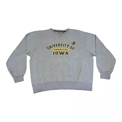 Vintage Iowa Hawkeyes Sweatshirt Xl Mens Gray Crewneck Pullover Big Cotton • $19.99