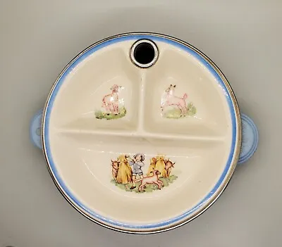 Vintage BARTSCH Chrome Porcelain Bakelite Child's 3-par Warming Dish Plate • £9.49